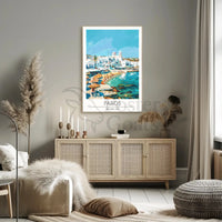 Paros Island Coastal Scene Artistic Travel Poster PosterGoat