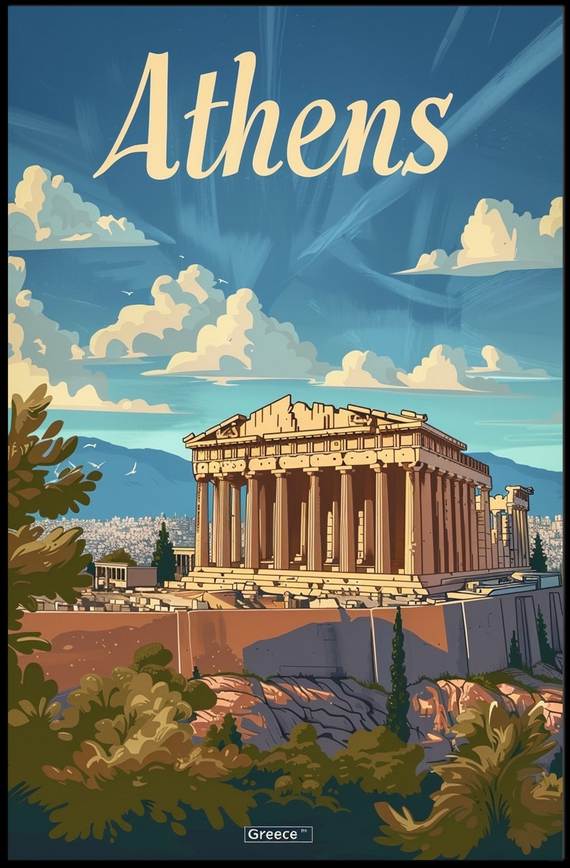Parthenon at Sunset: Explore Greek Heritage with Cultural Poster PosterGoat