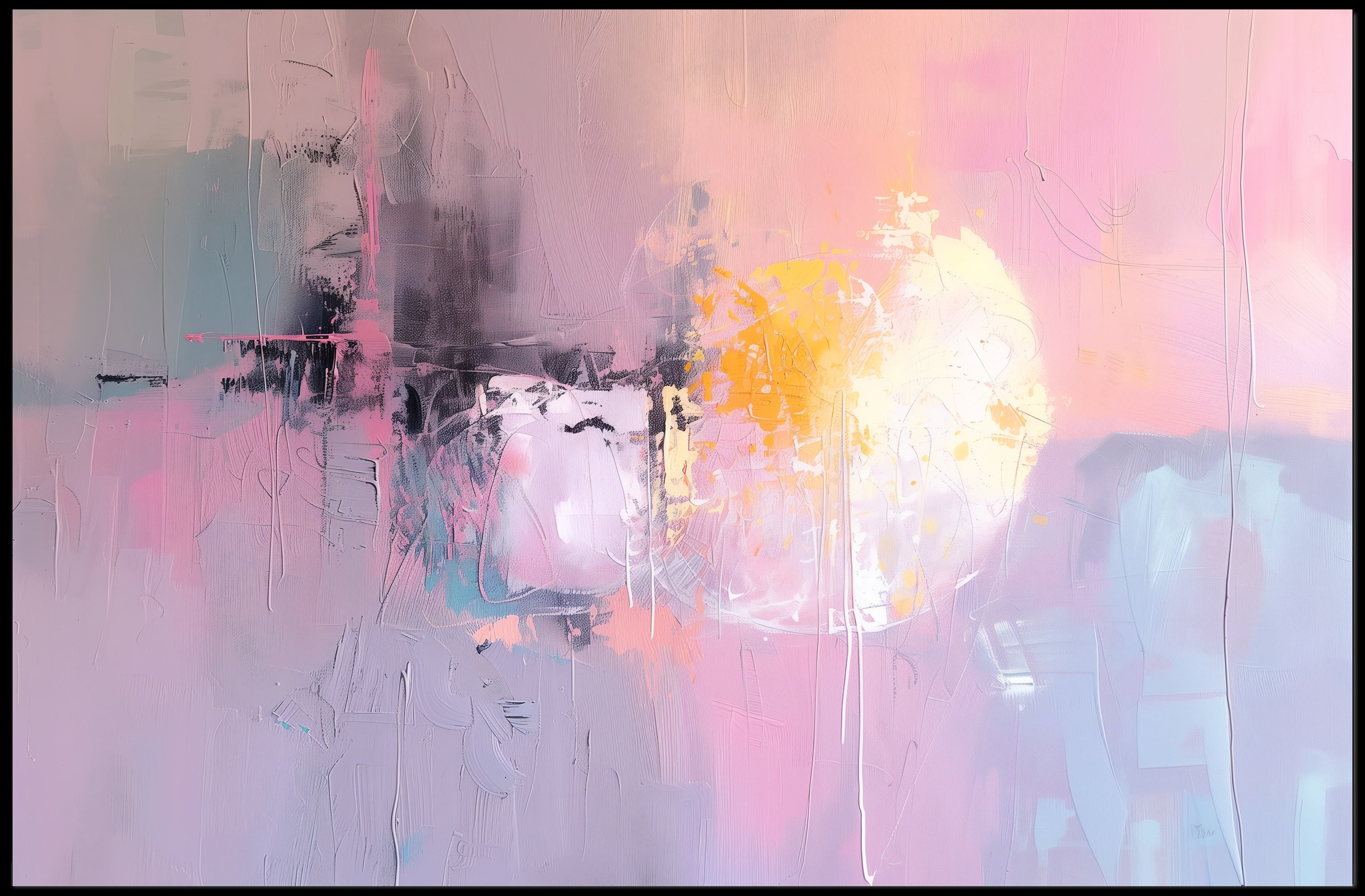 Pastel Radiance: Abstract Energy Focus Artistic Poster PosterGoat
