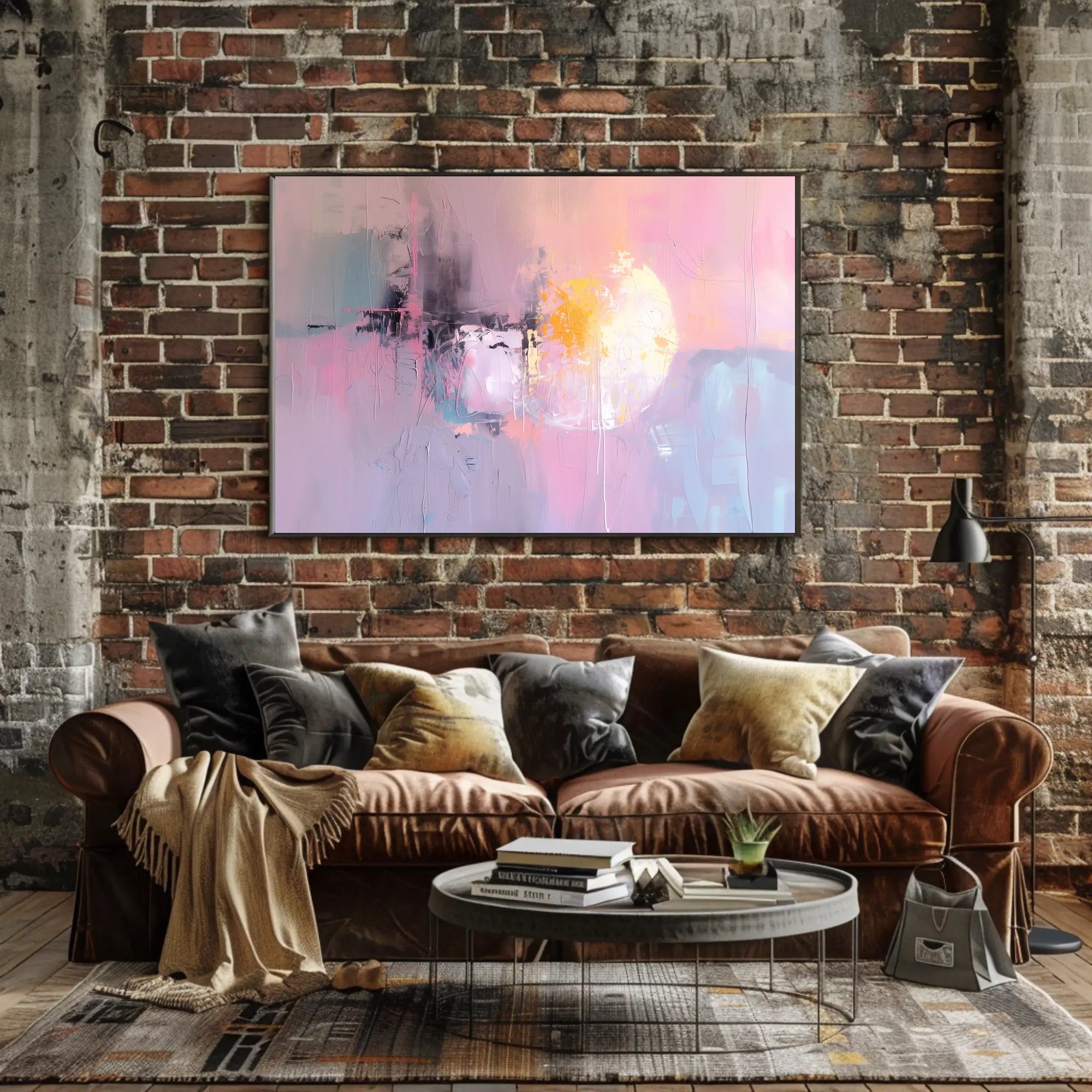 Pastel Radiance: Abstract Energy Focus Artistic Poster PosterGoat