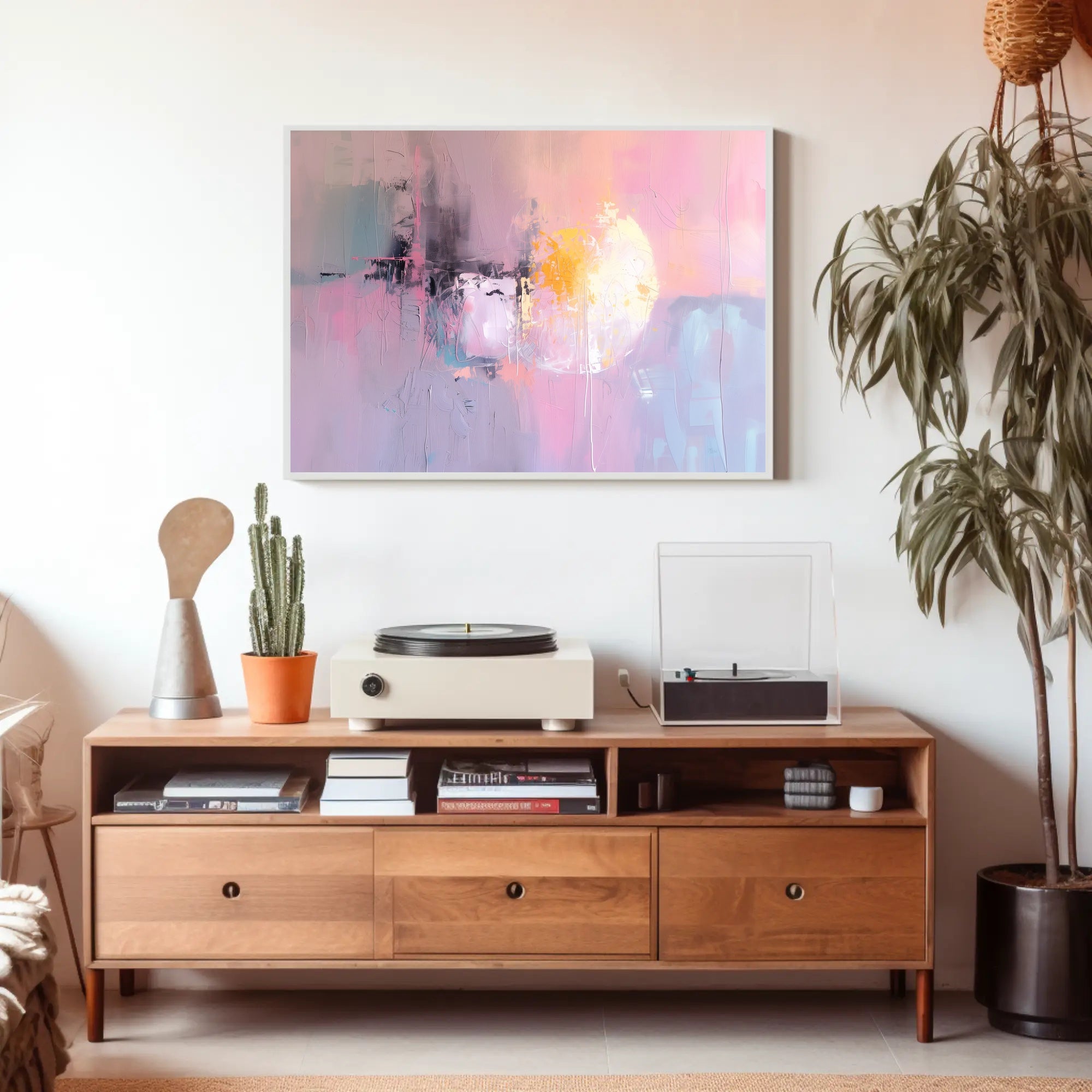 Pastel Radiance: Abstract Energy Focus Artistic Poster PosterGoat