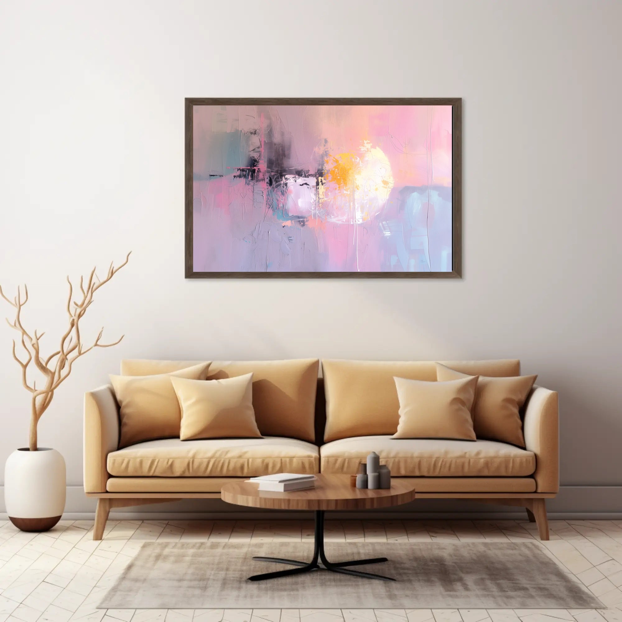 Pastel Radiance: Abstract Energy Focus Artistic Poster PosterGoat