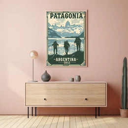 Patagonia Adventure Retro Travel Art Print - Travel Poster PosterGoat