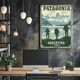 Patagonia Adventure Retro Travel Art Print - Travel Poster PosterGoat