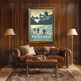 Patagonia Adventure Vintage Travel Art Poster PosterGoat