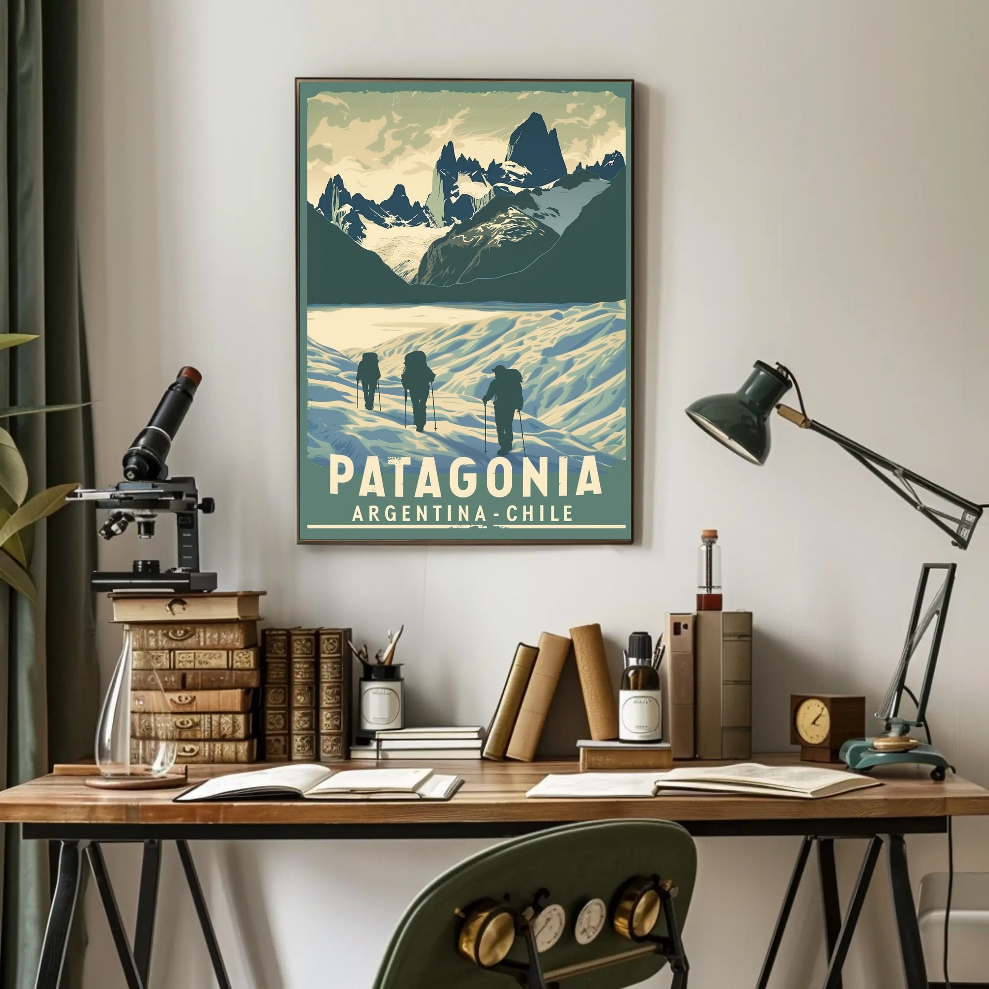 Patagonia Adventure Vintage Travel Art Poster PosterGoat