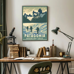 Patagonia Adventure Vintage Travel Art Poster PosterGoat