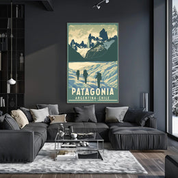 Patagonia Adventure Vintage Travel Art Poster PosterGoat