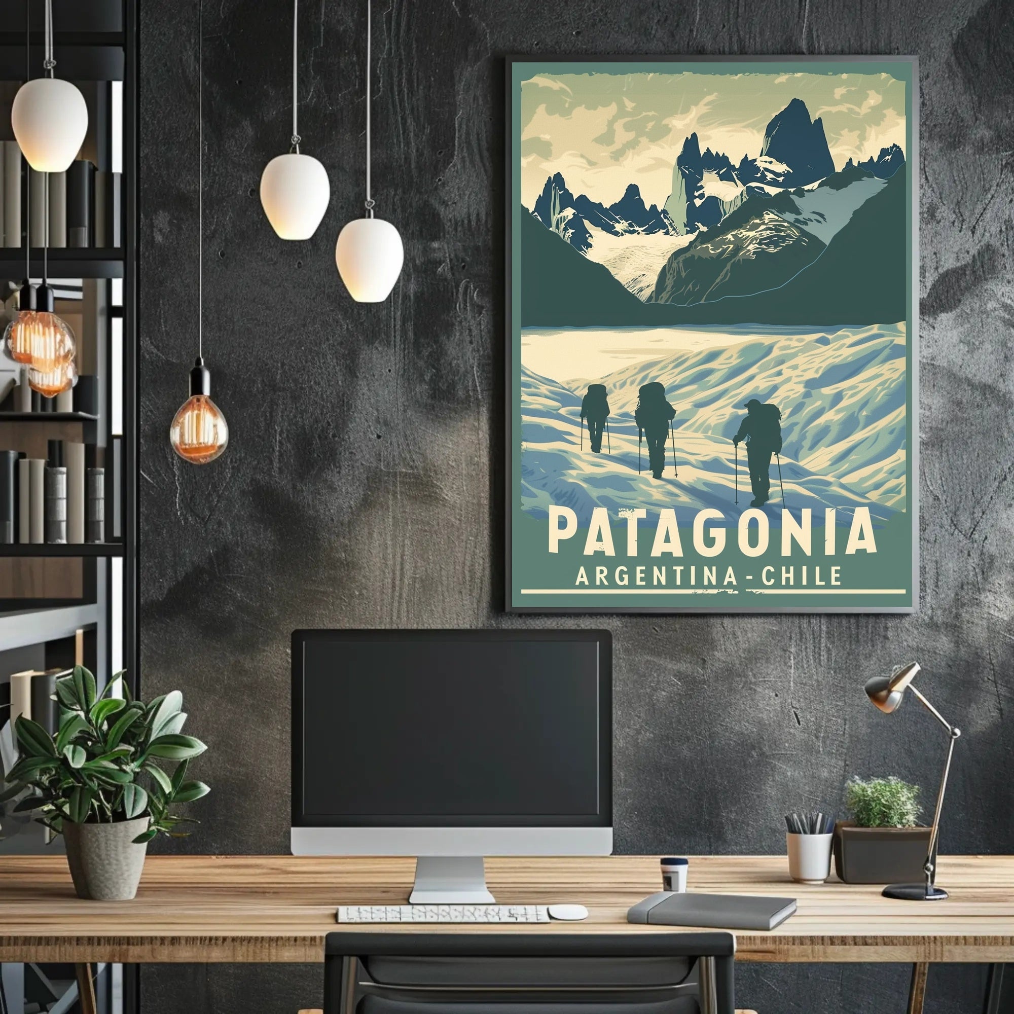 Patagonia Adventure Vintage Travel Art Poster PosterGoat