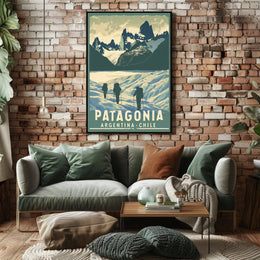 Patagonia Adventure Vintage Travel Art Poster PosterGoat