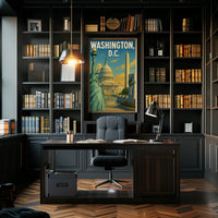 Patriotic American Landmarks Travel Poster PosterGoat