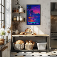 Pattaya Neon Nights Vibrant Travel Poster PosterGoat