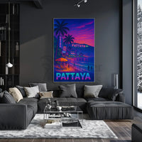 Pattaya Neon Nights Vibrant Travel Poster PosterGoat