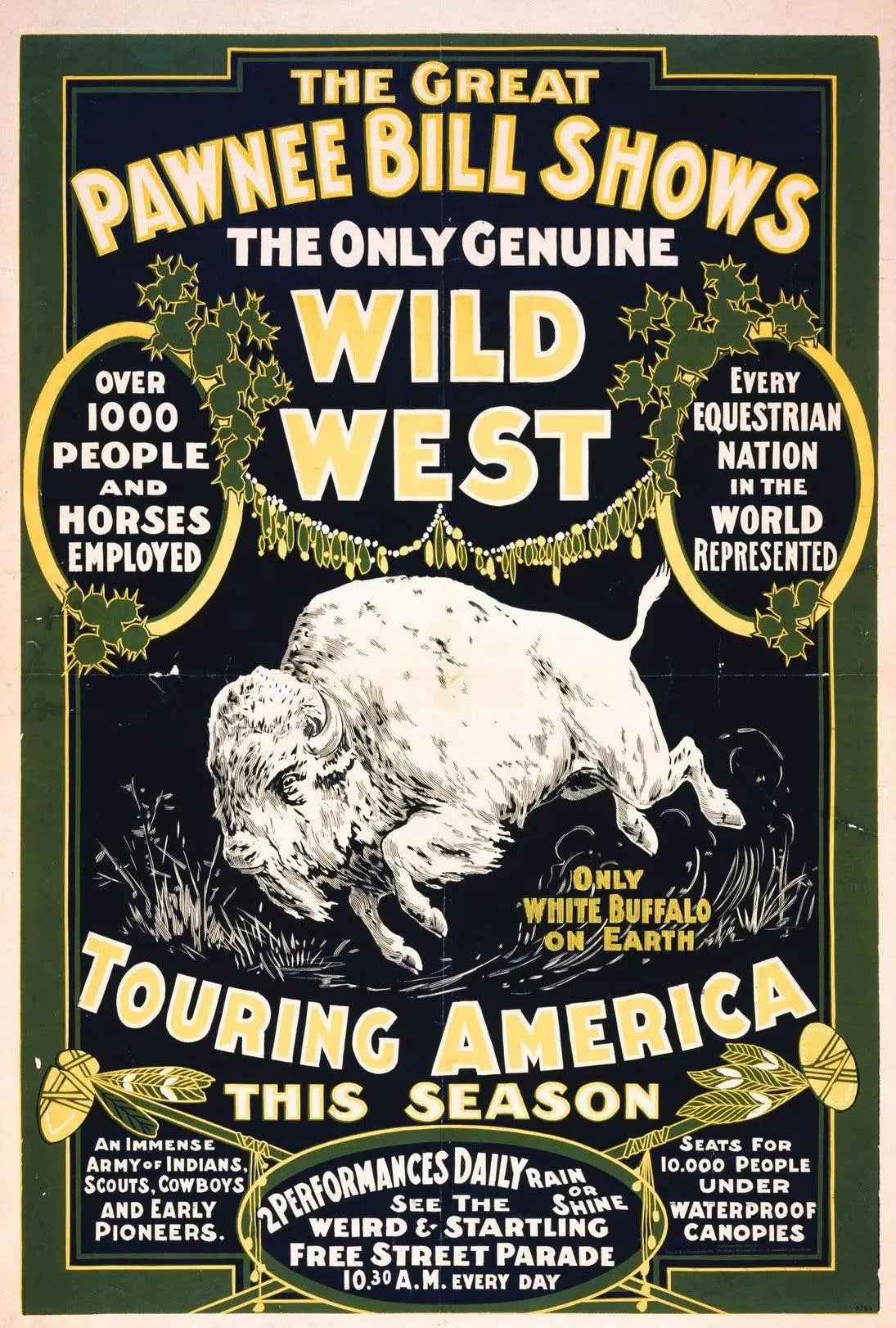 Pawnee Bill Wild West Show Vintage Poster Print PosterGoat