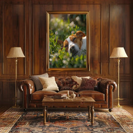 Peaceful Dog in Meadow Scene - Animal Poster PosterGoat