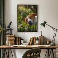 Peaceful Dog in Meadow Scene - Animal Poster PosterGoat