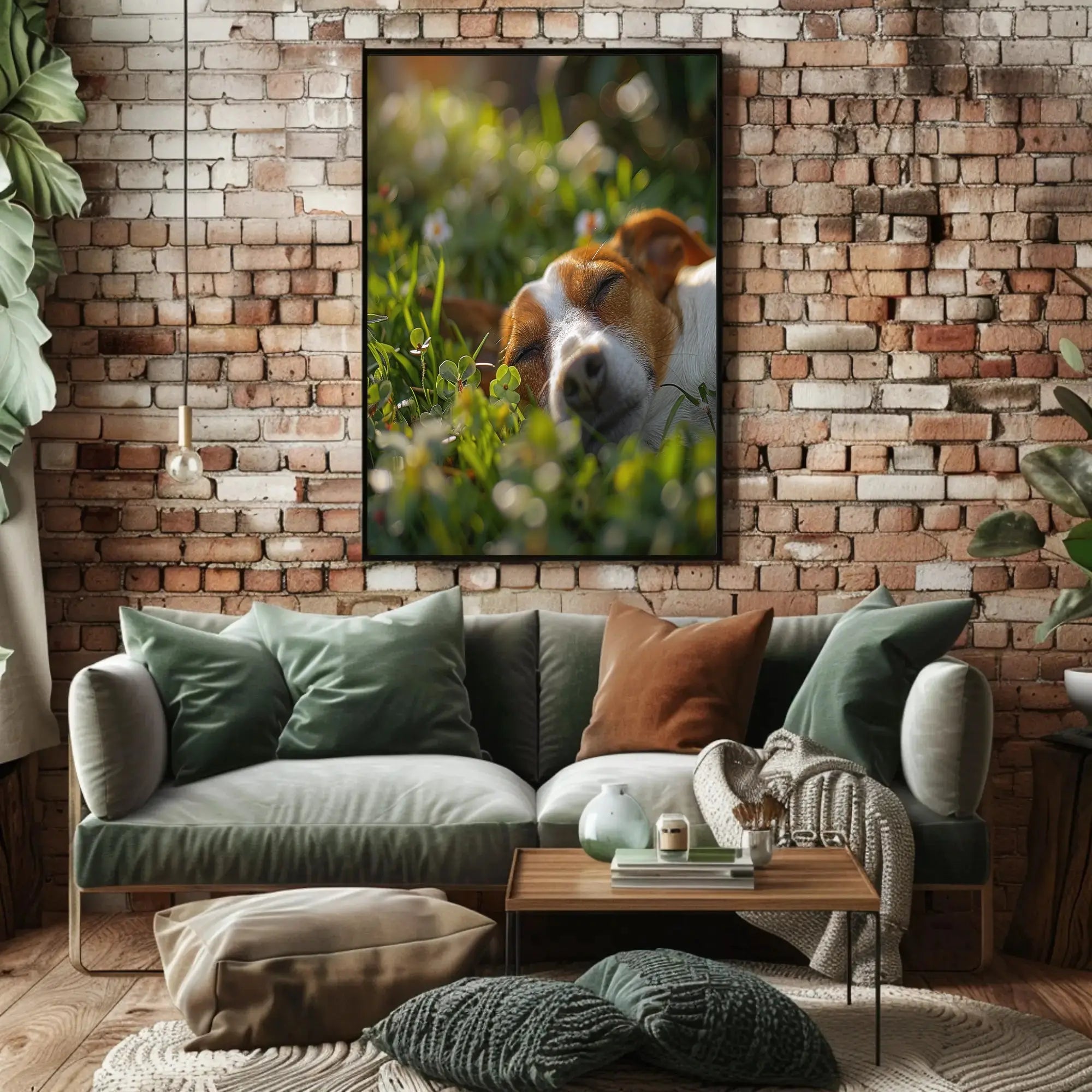 Peaceful Dog in Meadow Scene - Animal Poster PosterGoat