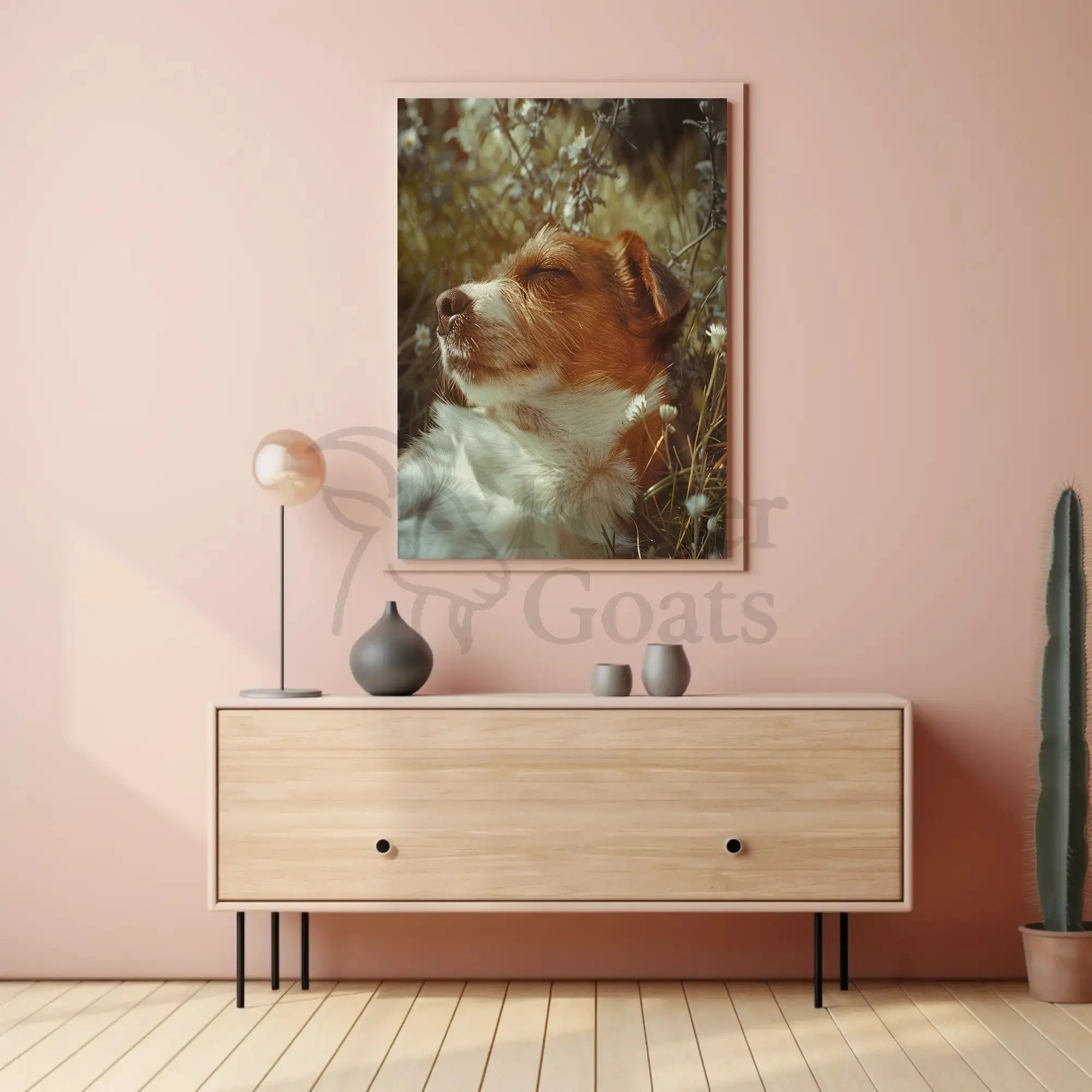 Peaceful Jack Russell Terrier in Sunlit Spring Animal Poster PosterGoat