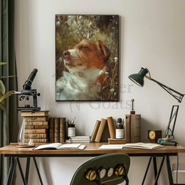 Peaceful Jack Russell Terrier in Sunlit Spring Animal Poster PosterGoat