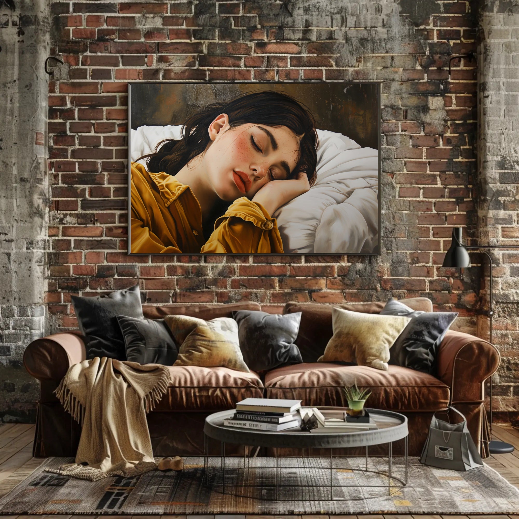 Peaceful Sleep Serenity Woman in Bedroom Artistic Poster PosterGoat