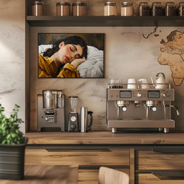 Peaceful Sleep Serenity Woman in Bedroom Artistic Poster PosterGoat