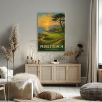 Pebble Beach Golf Course Vintage Travel Poster PosterGoat