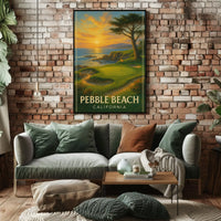 Pebble Beach Golf Course Vintage Travel Poster PosterGoat