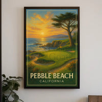Pebble Beach Golf Course Vintage Travel Poster PosterGoat