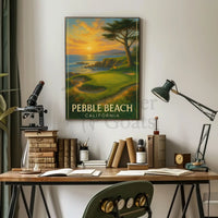 Pebble Beach Golf Course Vintage Travel Poster PosterGoat