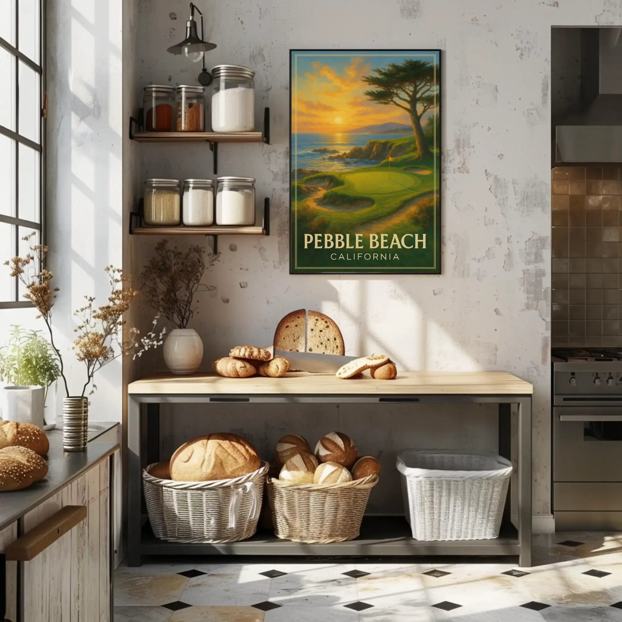 Pebble Beach Golf Course Vintage Travel Poster PosterGoat