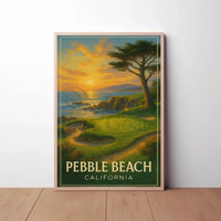 Pebble Beach Golf Course Vintage Travel Poster PosterGoat