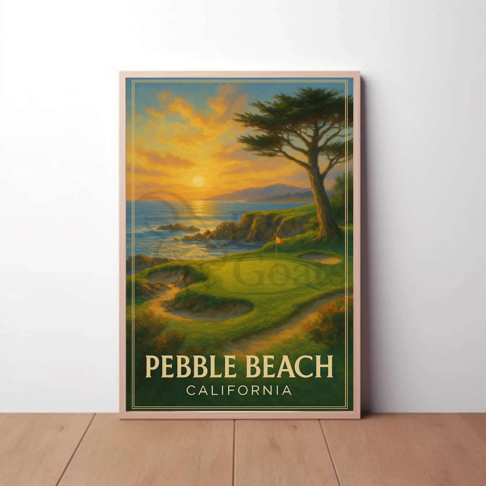 Pebble Beach Golf Course Vintage Travel Poster PosterGoat