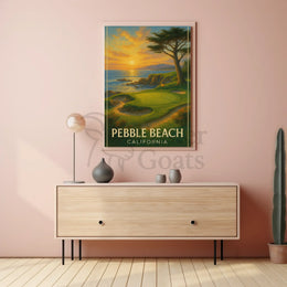 Pebble Beach Golf Course Vintage Travel Poster PosterGoat