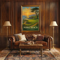 Pebble Beach Golf Course Vintage Travel Poster PosterGoat