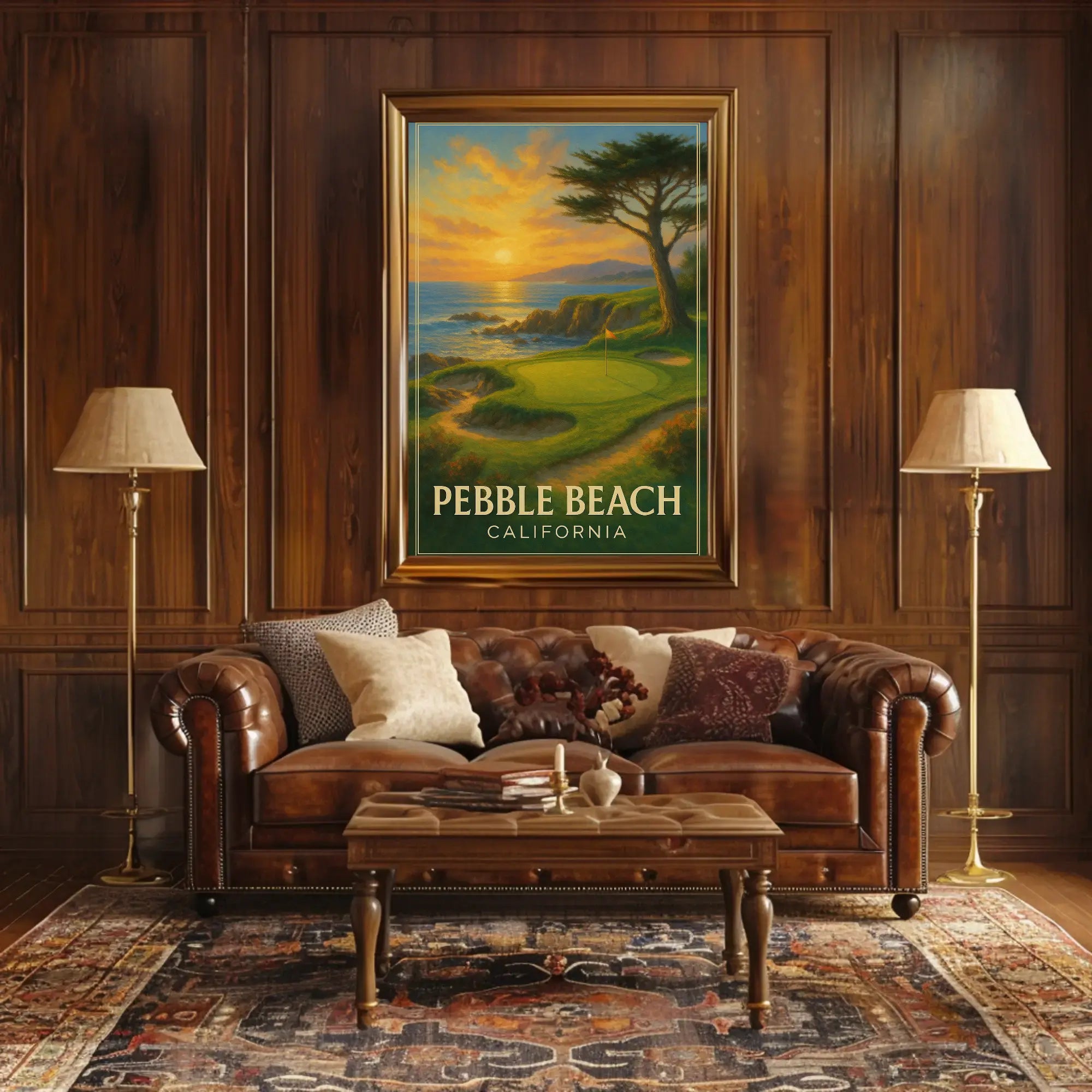 Pebble Beach Golf Course Vintage Travel Poster PosterGoat