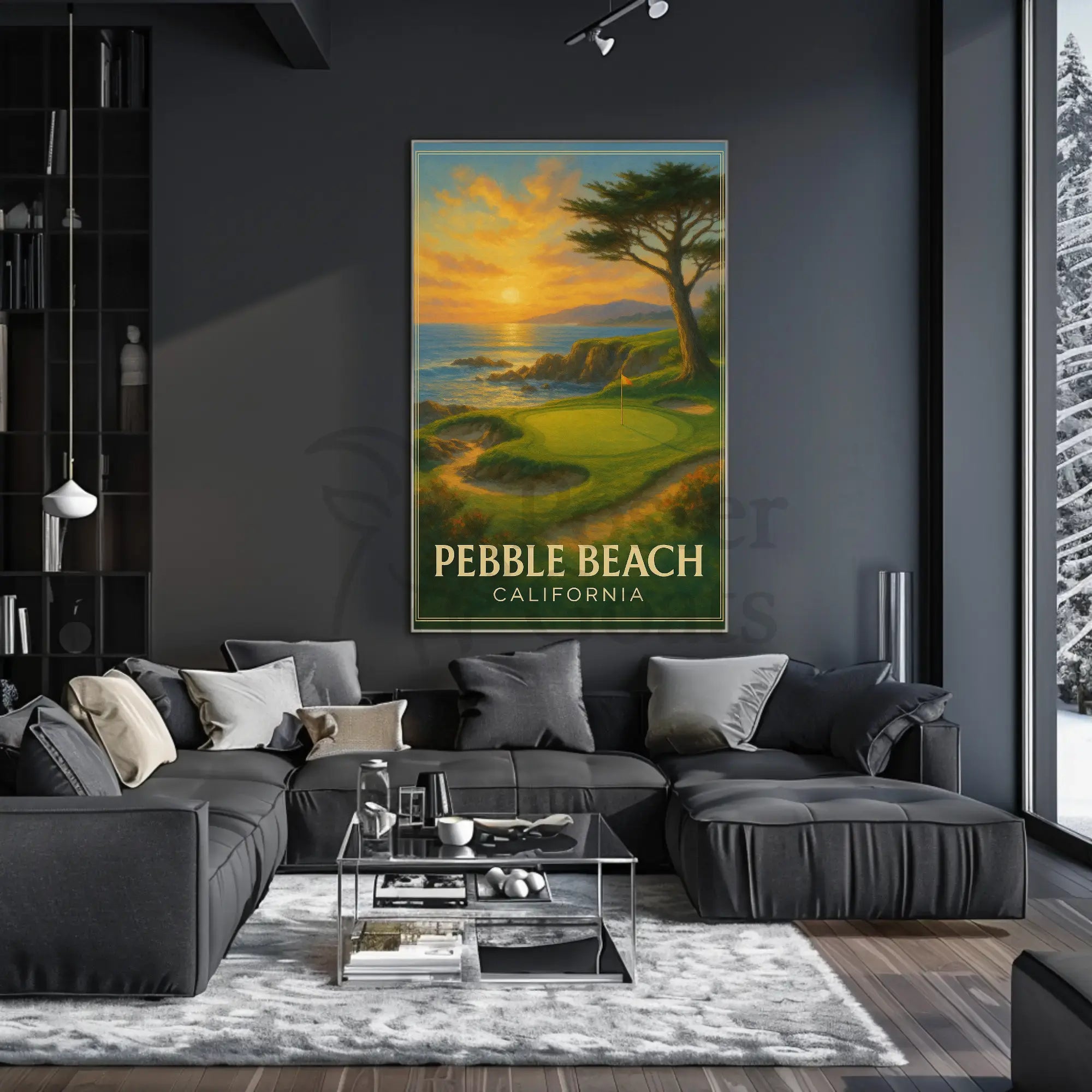 Pebble Beach Golf Course Vintage Travel Poster PosterGoat