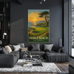 Pebble Beach Golf Course Vintage Travel Poster PosterGoat