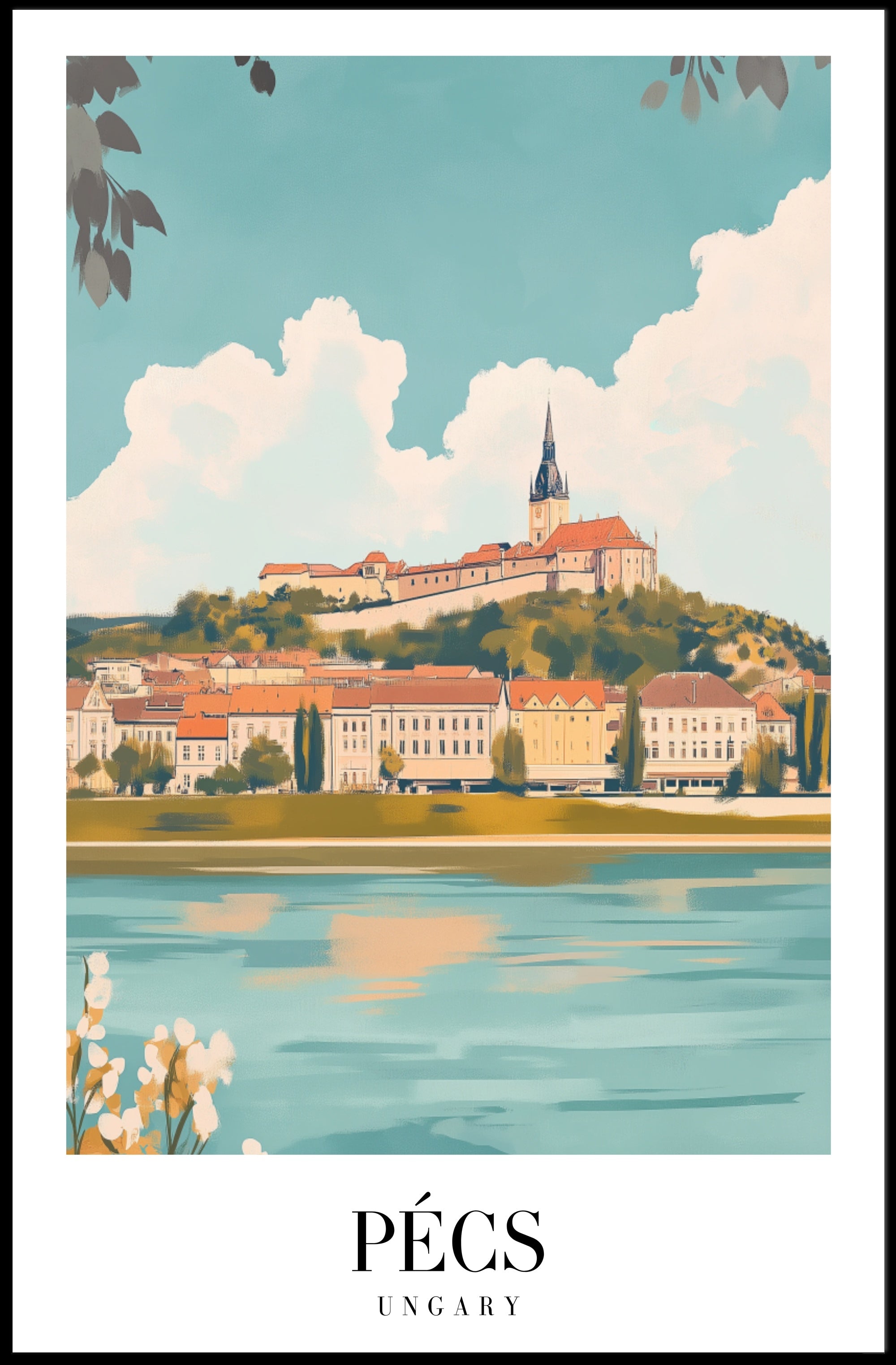 Pécs Scenic View Travel Poster PosterGoat