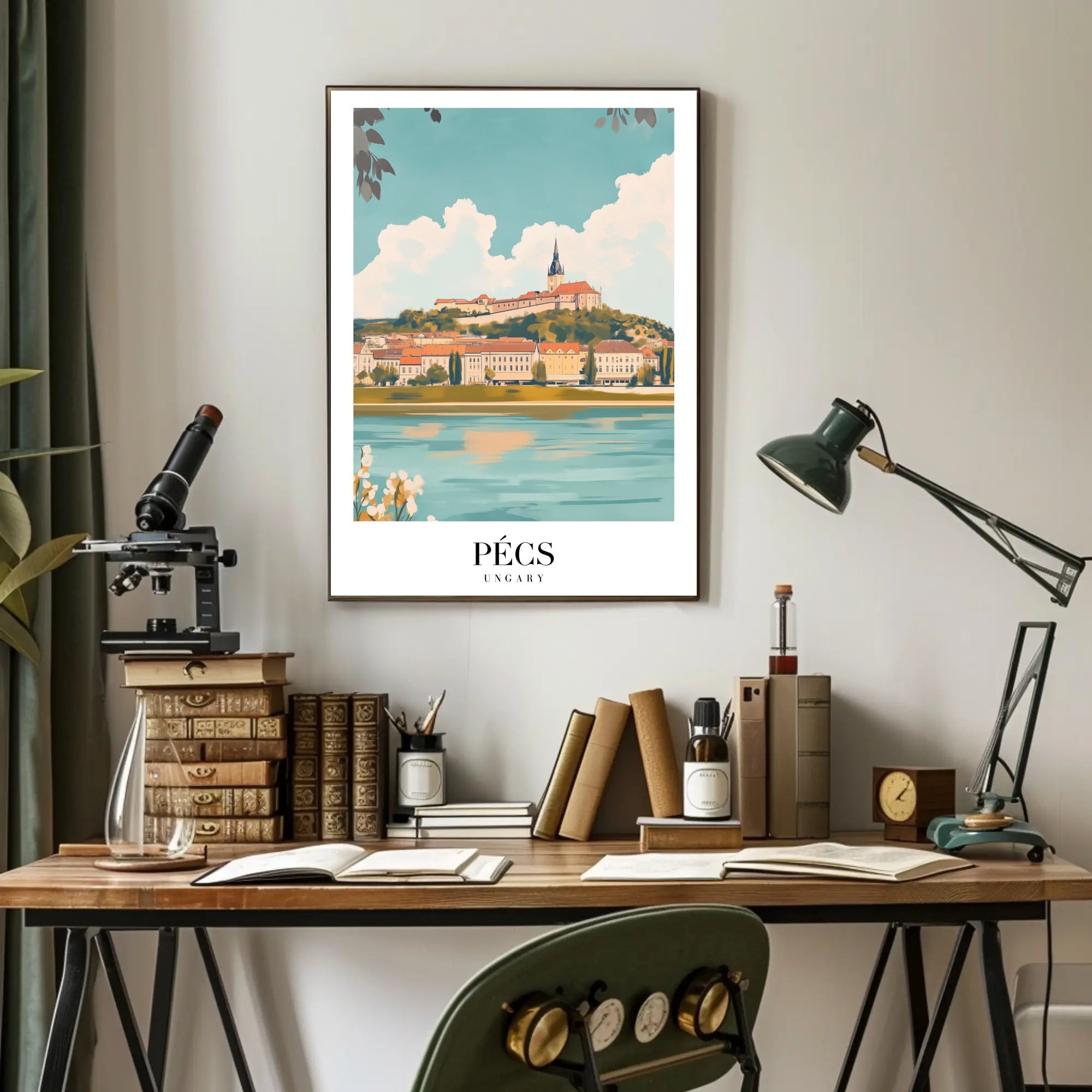Pécs Scenic View Travel Poster PosterGoat