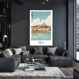 Pécs Scenic View Travel Poster PosterGoat