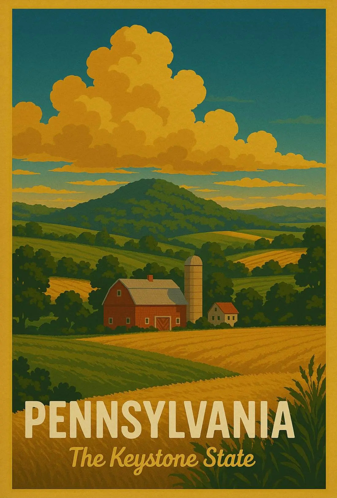 Pennsylvania Countryside Vintage Travel Poster PosterGoat