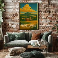 Pennsylvania Countryside Vintage Travel Poster PosterGoat