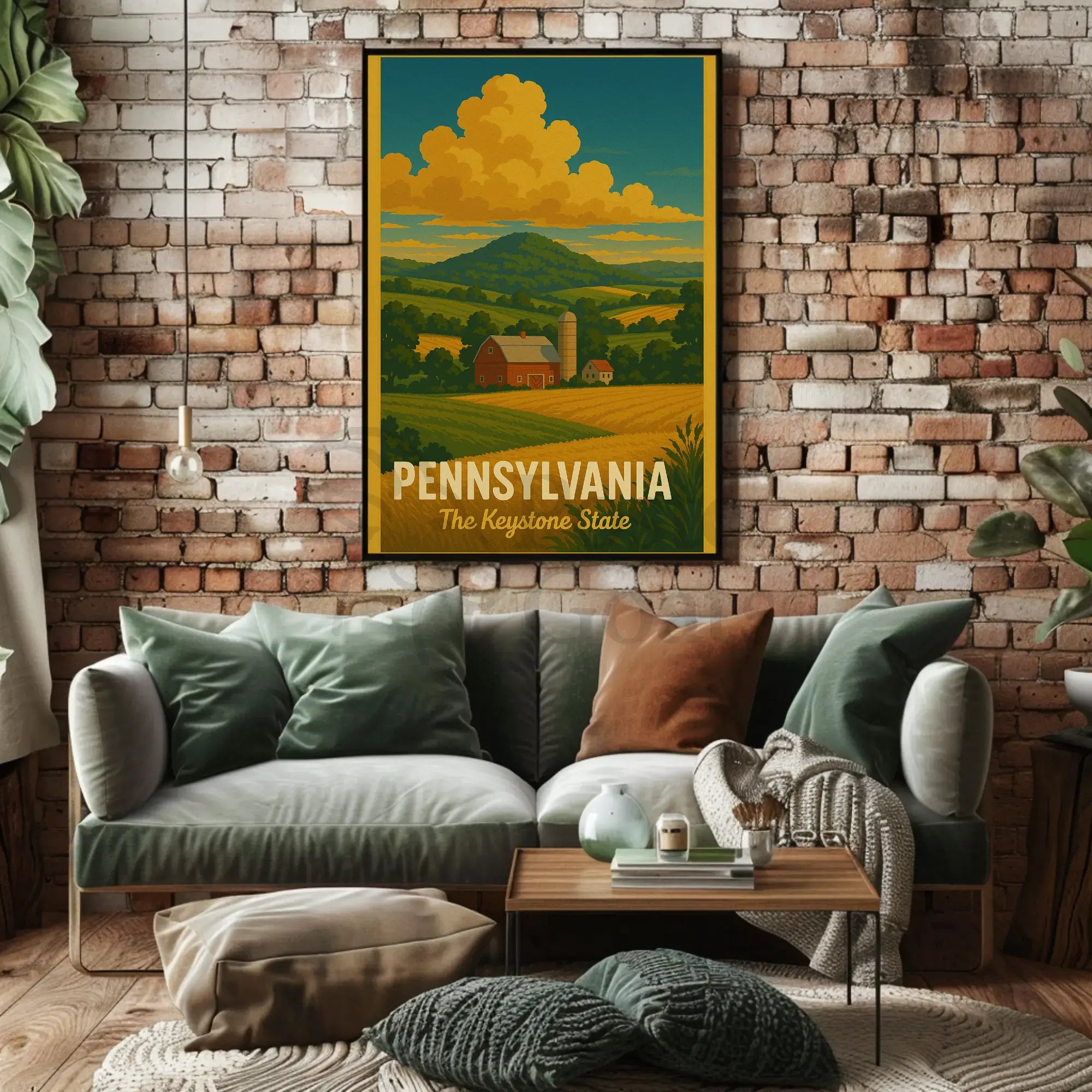 Pennsylvania Countryside Vintage Travel Poster PosterGoat
