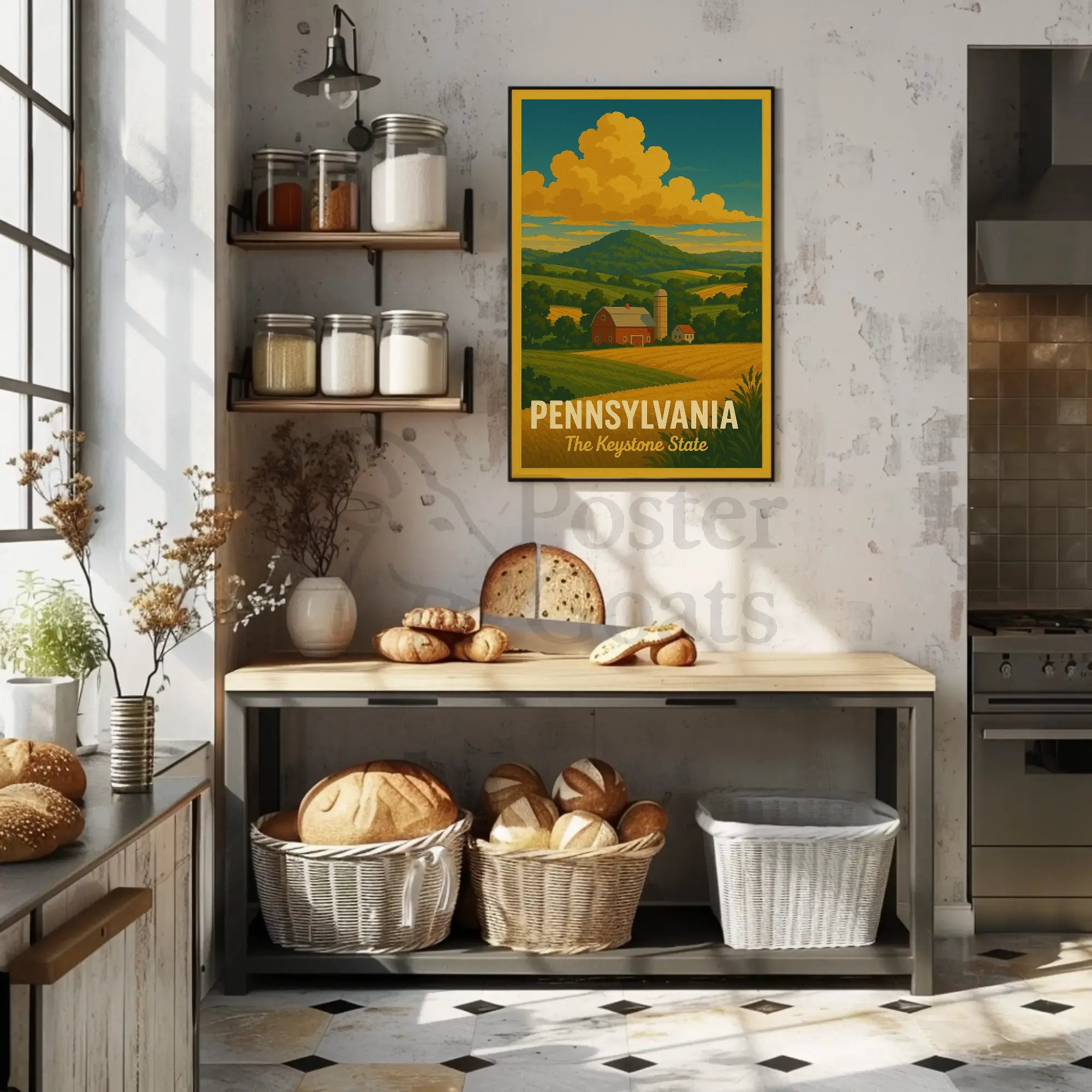 Pennsylvania Countryside Vintage Travel Poster PosterGoat