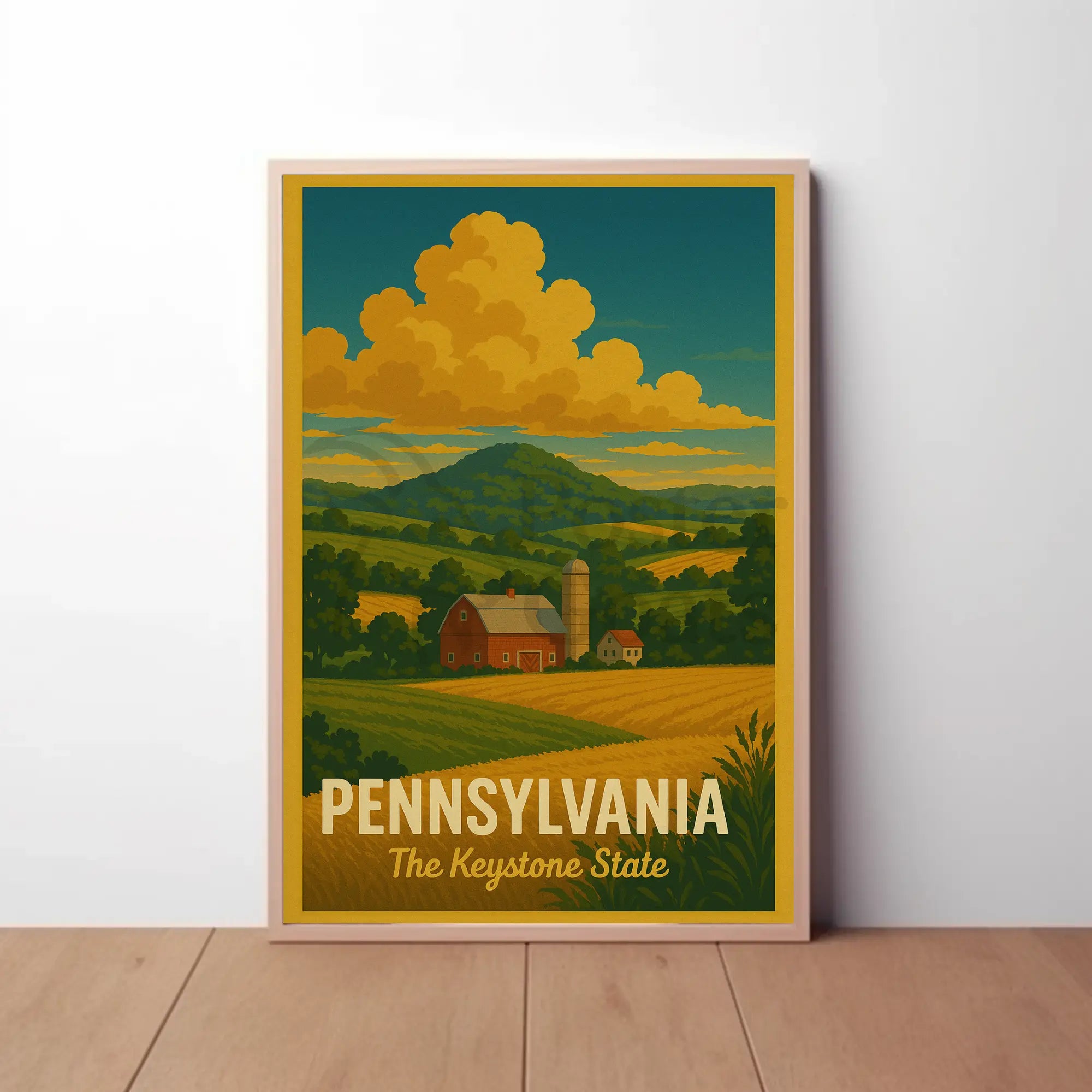 Pennsylvania Countryside Vintage Travel Poster PosterGoat