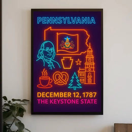 Pennsylvania Keystone State Historical Heritage Poster PosterGoat