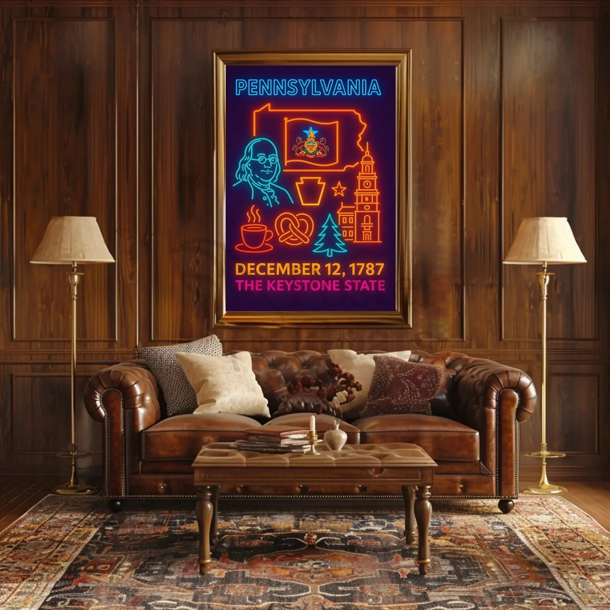 Pennsylvania Keystone State Historical Heritage Poster PosterGoat