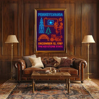 Pennsylvania Neon Celebration Historical or Heritage Poster PosterGoat