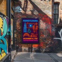 Pennsylvania Neon Celebration Historical or Heritage Poster PosterGoat