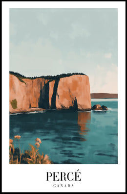 Percé Rock Canadian Coastal Beauty Travel Poster PosterGoat